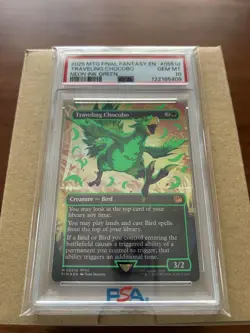 PSA 10 MTG Traveling Chocobo Neon Ink Green Foil Final Fantasy Promo Japan Mint - Image 1