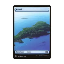 WOTC MtG Double Masters Island (375) (L) (Foil) EX - Image 1