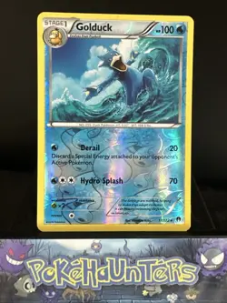 Pokemon Card Golduck 17/122 Breakpoint Reverse Holo Rare Played - Image 1