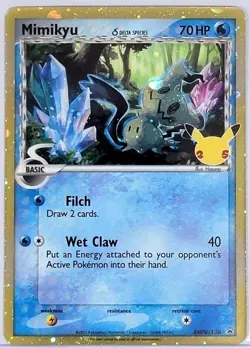 Pokemon Card Mimikyu Delta Species SWSH136 Promo Holo Celebrations LP 2021 - Image 1