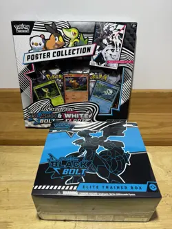 Pokemon Elite Trainer Box ETB Sealed Black Bolt White Flare Poster Collection - Image 1