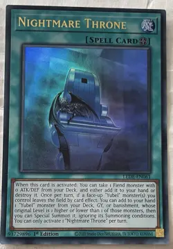 Yugioh LEDE-EN061 Nightmare Throne Ultra Rare 1st Edition - Image 1