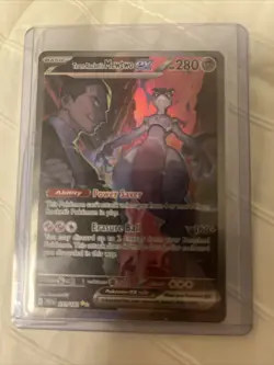 Pokemon Team Rockets Mewtwo EX Special Illustration Card 231/182 Destined Rivals - Image 1