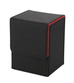 Venssu Deck Case Trading Card Case Vertical Magnet PU Leather 100 Pieces Sleeve - Image 1