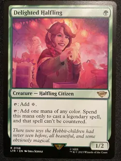 MTG Universes Beyond: LOTR: Tales of Middle-earth #158 Delighted Halfling NM - Image 1