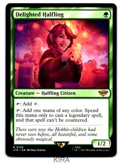 MTG Universes Beyond: LOTR: Tales of Middle-earth #158 Delighted Halfling NM - Image 1
