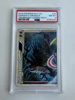 Pokemon Darkrai & Cresselia LEGEND Triumphant Holo Rare #99 PSA 8 - Image 4