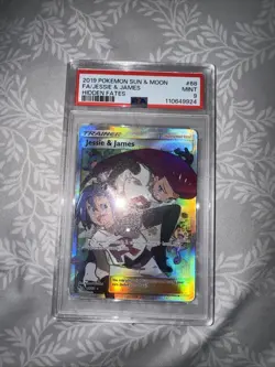 2019 POKEMON SUN & MOON HIDDEN FATES #68 FULL ART/JESSIE & JAMES PSA 9 - Image 2