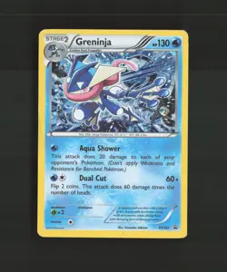 Greninja XY162 XY Black Star Promo Cosmos Holo Pokemon Card DMG - Image 1