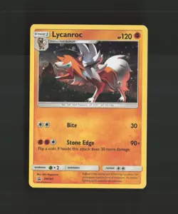 Lycanroc SM105 Sun & Moon Black Star Promo Cosmos Holo Pokemon Card LP - Image 1