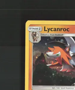 Lycanroc SM105 Sun & Moon Black Star Promo Cosmos Holo Pokemon Card LP - Image 3