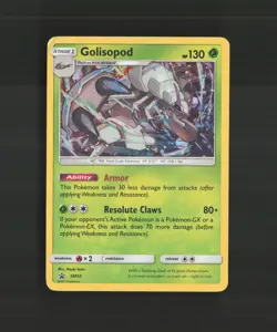 Golisopod SM52 Sun & Moon Black Star Promo Cosmos Holo Pokemon Card DMG - Image 1