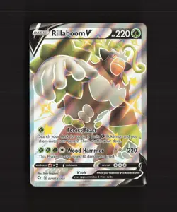 Rillaboom V SV105/SV122 Shining Fates Full Art Shiny Holo Rare Pokemon Card NM - Image 1