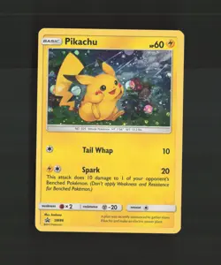 Pikachu SM86 Sun & Moon Black Star Promo SWIRL Cosmos Holo Pokemon Card LP+ - Image 1