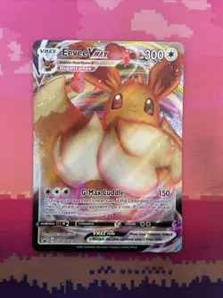 LIVE Pokemon Card Eevee VMAX SWSH087 Black Star Promo Near Mint - Image 1