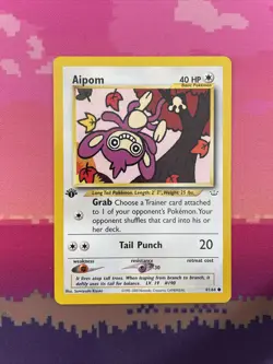 LIVE Pokemon Card Aipom Neo Revelation 1st Edition Common 41/64 Near Mint - Image 1