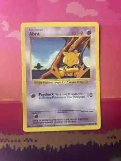 LIVE Pokemon Card Abra Shadowless Common Base Set 43/102 Near Mint - Image 1