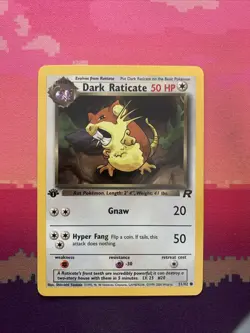 LIVE Pokemon Card Dark Raticate Team Rocket 1st Edition 51/82 Near Mint - Image 1