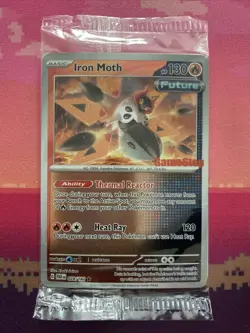LIVE Pokemon Card Iron Moth Gamestop Stamp Sealed 028/182 Near Mint - Image 1