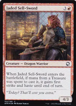 ADVENTURES IN THE FORGOTTEN REALMS..JARED SELL-SWORD..FOIL..MTG..NRMT NP..COMMON - Image 1