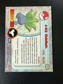 Oddish #43 Series 1 Topps Black Logo Flames Holo Foil LP Pokemon 1999 - Image 2