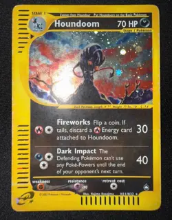 Pokemon Card- Houndoom-Aquapolis-Holo-H11/H32-Rare-NoCrystal-ENG-L Played - Image 1