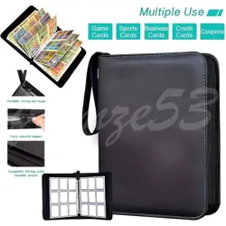 400-Card Pocket Mat with Zipper, 4 Pockets, Black Trading Card Album Mat , USA - Image 1