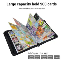 400-Card Pocket Mat with Zipper, 4 Pockets, Black Trading Card Album Mat , USA - Image 2