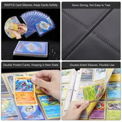400-Card Pocket Mat with Zipper, 4 Pockets, Black Trading Card Album Mat , USA - Image 5