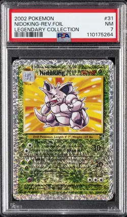 2002 POKEMON LEGENDARY COLLECTION #31 NIDOKING-REVERSE FOIL PSA 7 - Image 1