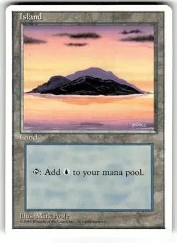 MTG Island 4th Edition Regular Land NM - Image 1