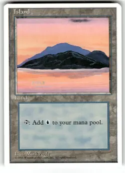 Island (A) MTG Core Set 4th Edition Regular NM - Image 1