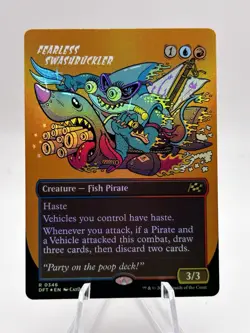 Fearless Swashbuckler 0346 Foil Borderless Aetherdrift DFT MTG NM - Image 1