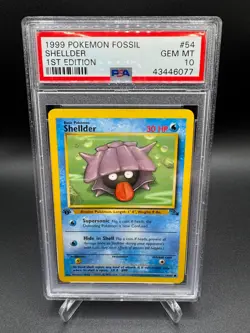 PSA 10 GEM MINT -🔥WoTC VINTAGE🔥1999 POKEMON FOSSIL - SHELLDER 1ST EDITION #54 - Image 1
