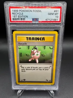PSA 10 GEM MINT -🔥WoTC VINTAGE🔥1999 POKEMON FOSSIL - RECYCLE 1ST EDITION #61 - Image 1