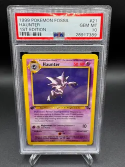 PSA 10 GEM MINT -🔥WoTC VINTAGE🔥1999 POKEMON FOSSIL - HAUNTER 1ST EDITION #21 - Image 1