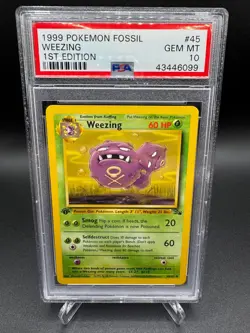 PSA 10 GEM MINT -🔥WoTC VINTAGE🔥1999 POKEMON FOSSIL - WEEZING 1ST EDITION #45 - Image 1