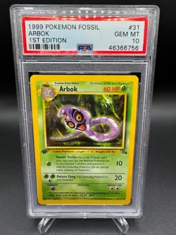 PSA 10 GEM MINT -🔥WoTC VINTAGE🔥1999 POKEMON FOSSIL - ARBOK 1ST EDITION #32 - Image 1