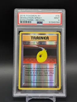 2016 POKEMON XY EVOLUTIONS #76 DEVOLUTION SPRAY-REVERSE FOIL PSA 9 - Image 1