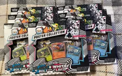 POKEMON SV10.5 BLACK BOLT WHITE FLARE POSTER COLLECTION BOX LOT OF 7 - Image 1
