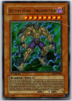 Yugioh Destiny Hero - Dreadmaster EOJ-EN004 Ultra Rare 1st Ed MP - Image 1