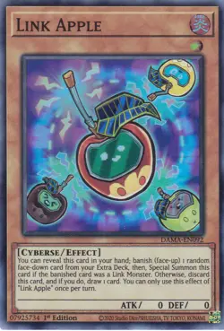 YUGIOH..LINK APPLE..DAMA-EN092..NM/MT/NP..1ST EDITION..SUPER RARE - Image 1