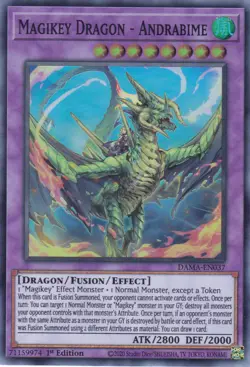 YUGIOH..MAGIKEY DRAGON-ANDRABIME..DAMA-EN037..NM/MT/NP..1ST EDITION..SUPER RARE - Image 1