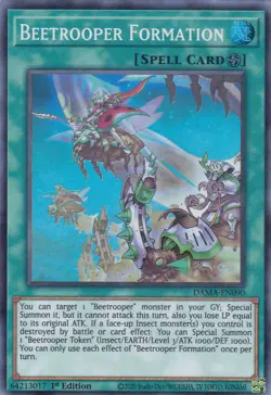 YUGIOH..BEETROOPER FORMATION..DAMA-EN090..NM/MT/NP..1ST EDITION..SUPER RARE - Image 1