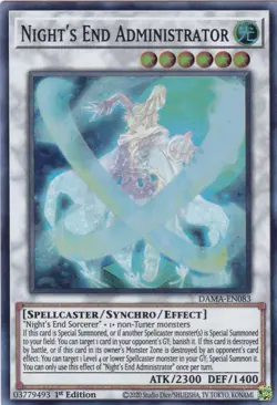 YUGIOH..NIGHTS END ADMINISTRATOR..DAMA-EN083..NM/MT/NP..1ST EDITION..SUPER RARE - Image 1