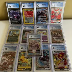 CGC 9.5 Blue Label (CGC 10) Pokemon Card Lot of 13 Blastoise Gengar Pikachu Mew - Image 1
