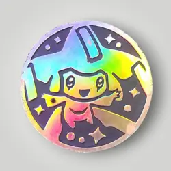Pokemon Trading Card Games Jirachi Gold Plastic Medal Japanese - Image 1