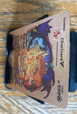Pokemon Charizard V Evolution 508HP Gold Foil Fan Art Card SMP 26-43 V2 - Image 5
