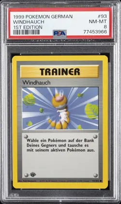1999 POKEMON GERMAN 1ST ED #93 WINDHAUCH PSA 8 - Image 1