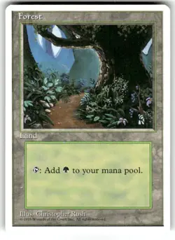 MTG Forest 4th Edition Regular Land MTG NM - Image 1
